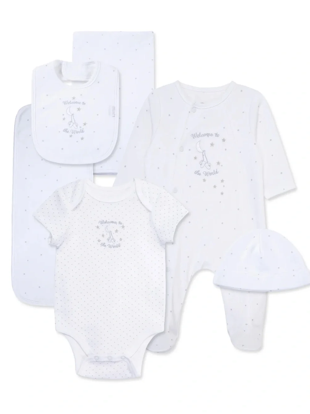 NEW Little Me Welcome to the World Printed Gift Box Set, 6 piece set